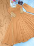 DESIGNER GEORGETTE EMBROIDERY SEQUENCE WORK ANARKALI GOWN BOTTOM WITH DUPATTA PARTY WEAR WHOLESALE PRICE ETHNIC GARMENT (10)