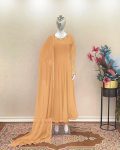 DESIGNER GEORGETTE EMBROIDERY SEQUENCE WORK ANARKALI GOWN BOTTOM WITH DUPATTA PARTY WEAR WHOLESALE PRICE ETHNIC GARMENT (10)