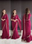 DESIGNER GEORGETTE EMBROIDERY SEQUENCE WORK GOWN SAREE PARTY WEAR WHOLESALE PRICE ETHNIC GARMENT (3)