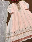 DESIGNER GEORGETTE EMBROIDERY SEQUENCE WORK GOWN WITH DUPATTA FESTIVAL WEAR WHOLESALE PRICE ETHNIC GARMENT (3)