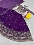 DESIGNER GEORGETTE EMBROIDERY SEQUENCE WORK LEHENGA CHOLI BELT WITH DUPATTA FESTIVAL WEAR WHOLESALE PRICE ETHNIC GARMENT (10)