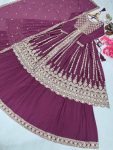 DESIGNER GEORGETTE EMBROIDERY SEQUENCE WORK TOP LEHENGA WITH DUPATTA FESTIVAL WEAR WHOLESALE PRICE ETHNIC GARMENT (9)