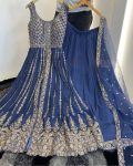 DESIGNER GEORGETTE EMBROIDERY SEQUENCE WORK TOP LEHENGA WITH DUPATTA FESTIVAL WEAR WHOLESALE PRICE ETHNIC GARMENT (5)