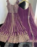 DESIGNER GEORGETTE EMBROIDERY SEQUENCE WORK TOP LEHENGA WITH DUPATTA FESTIVAL WEAR WHOLESALE PRICE ETHNIC GARMENT (9)