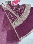 DESIGNER GEORGETTE EMBROIDERY SEQUENCE WORK TOP LEHENGA WITH DUPATTA FESTIVAL WEAR WHOLESALE PRICE ETHNIC GARMENT (9)