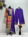 DESIGNER GEORGETTE EMBROIDERY SEQUENCE WORK TOP PALAZZO WITH DUPATTA FESTIVAL WEAR WHOLESALE PRICE ETHNIC GARMENT (2)