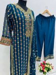 DESIGNER GEORGETTE EMBROIDERY SEQUENCE WORK TOP PALAZZO WITH DUPATTA FESTIVAL WEAR WHOLESALE PRICE ETHNIC GARMENT (2)