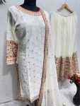 DESIGNER GEORGETTE EMBROIDERY SEQUENCE WORK TOP PALAZZO WITH DUPATTA PARTY WEAR WHOLESALE PRICE ETHNIC GARMENT (4)