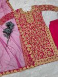 DESIGNER GEORGETTE EMBROIDERY STONE WORK TOP BOTTOM WITH DUPATTA PARTY WEAR WHOLESALE PRICE ETHNIC GARMENT (5)