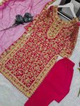 DESIGNER GEORGETTE EMBROIDERY STONE WORK TOP BOTTOM WITH DUPATTA PARTY WEAR WHOLESALE PRICE ETHNIC GARMENT (5)