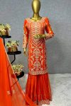 DESIGNER GEORGETTE EMBROIDERY THREAD HAND WORK TOP BOTTOM WITH DUPATTA PARTY WEAR WHOLESALE PRICE ETHNIC GARM ENT (3)