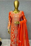 DESIGNER GEORGETTE EMBROIDERY THREAD HAND WORK TOP BOTTOM WITH DUPATTA PARTY WEAR WHOLESALE PRICE ETHNIC GARM ENT (3)