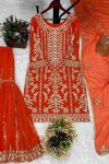 DESIGNER GEORGETTE EMBROIDERY THREAD HAND WORK TOP BOTTOM WITH DUPATTA PARTY WEAR WHOLESALE PRICE ETHNIC GARM ENT (3)