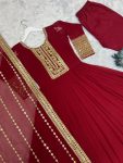 DESIGNER GEORGETTE EMBROIDERY WITH SEQUENCE WORK GOWN PANT WITH DUPATTA PARTY WEAR WHOLESALE PRICE ETHNIC GARMENT (6)