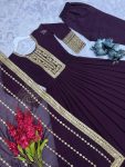 DESIGNER GEORGETTE EMBROIDERY WITH SEQUENCE WORK GOWN PANT WITH DUPATTA PARTY WEAR WHOLESALE PRICE ETHNIC GARMENT (3)