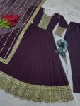 DESIGNER GEORGETTE EMBROIDERY WITH SEQUENCE WORK GOWN PANT WITH DUPATTA PARTY WEAR WHOLESALE PRICE ETHNIC GARMENT (3)