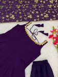 DESIGNER GEORGETTE PLAIN GOWN BOTTOM WITH EMBROIDERY SEQUENCE WORK DUPATTA PARTY WEAR WHOLESALE PRICE ETHNIC GARMENT (4)