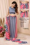 DESIGNER GEORGETTE PRINT WORK ONE MINUTE SAREE WITH UNSTITCHED BLOUSE CASUAL WEAR WHOLESALE PRICE ETHNIC GARMENT (33)