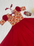 DESIGNER GEORGETTE PRINT WORK ONLY GOWN FESTIVAL WEAR WHOLESALE PRICE ETHNIC GARMENT (6)