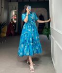 DESIGNER GEORGETTE PRINT WORK ONLY GOWN FESTIVAL WEAR WHOLESALE PRICE ETHNIC GARMENT (5)