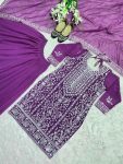 DESIGNER GEORGETTE SEQUENCE EMBROIDERY WORK TOP PALAZZO WITH DUPATTA PARTY WEAR WHOLESALE PRICE ETHNIC GARMENT (2)