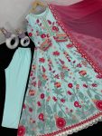 DESIGNER GEORGETTE SEQUENCE WORK GOWN PANT WITH DUPATTA PARTY WEAR WHOLESALE PRICE ETHNIC GARMENT (7)