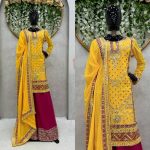 DESIGNER GEORGETTE THREAD WITH SEQUENCE WORK TOP PALAZZO WITH DUPATTA FESTIVAL WEAR WHOLESALE PRICE ETHNIC GARMENT (10)