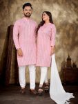 DESIGNER LINEN JACQUARD WORK COUPLE WEAR WHOLESALE PRICE ETHNIC GARMENT (5)