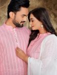 DESIGNER LINEN JACQUARD WORK COUPLE WEAR WHOLESALE PRICE ETHNIC GARMENT (5)