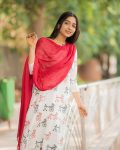 DESIGNER MUSLIN COTTON PRINT WORK TOP WITH DUPATTA CASUAL WEAR WHOLESALE PRICE ETHNIC GARMENT (7)