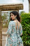 DESIGNER MUSLIN CROCHET PRINT WORK GOWN PANT WITH DUPATTA CASUAL WEAR WHOLESALE PRICE ETHNIC GARMENT (12)