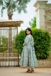 DESIGNER MUSLIN CROCHET PRINT WORK GOWN PANT WITH DUPATTA CASUAL WEAR WHOLESALE PRICE ETHNIC GARMENT (12)
