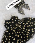 DESIGNER NET SUN FLOWER PRINT WORK KIDS FROCK WITH ATTACHED BOW PARTY WEAR WHOLESALE PRICE ETHNIC GARMENT (8)