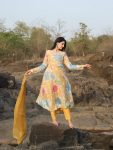 DESIGNER ORGANZA HAND WORK FOIL PRINTED GOWN BOTTOM WITH DUPATTA PARTY WEAR WHOLESALE PRICE ETHNIC GARMENT (3)