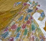 DESIGNER ORGANZA HAND WORK FOIL PRINTED GOWN BOTTOM WITH DUPATTA PARTY WEAR WHOLESALE PRICE ETHNIC GARMENT (3)