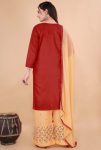 DESIGNER RAYON EMBROIDERY MULTI WORK TOP PALAZZO WITH DUPATTA CASUAL WEAR WHOLESALE PRICE ETHNIC GARMENT (49)