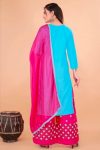 DESIGNER RAYON EMBROIDERY MULTI WORK TOP PALAZZO WITH DUPATTA CASUAL WEAR WHOLESALE PRICE ETHNIC GARMENT (53)