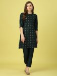 DESIGNER RAYON EMBROIDERY SEQUENCE WORK KURTI WITH PANT CASUAL WEAR WHOLESALE PRICE ETHNIC GARMENT (42)