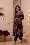 DESIGNER RAYON PRINT WORK TOP PENT WITH BELT PARTY WEAR WHOLESALE PRICE ETHNIC GARMENT (3)