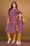 DESIGNER RAYON PRINTED TOP BOTTOM MOTHER DAUGHTER COMBO PARTY WEAR WHOLESALE PRICE ETHNIC GARMENT (3)