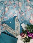 DESIGNER RAYON SEQUENCE CODING EMBROIDERY WORK TOP BOTTOM WITH DUPATTA FESTIVAL WEAR WHOLESALE PRICE ETHNIC GARMENT (7)