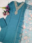 DESIGNER RAYON SEQUENCE CODING EMBROIDERY WORK TOP BOTTOM WITH DUPATTA FESTIVAL WEAR WHOLESALE PRICE ETHNIC GARMENT (7)