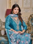 DESIGNER RAYON SEQUENCE CODING EMBROIDERY WORK TOP BOTTOM WITH DUPATTA FESTIVAL WEAR WHOLESALE PRICE ETHNIC GARMENT (7)