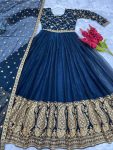 DESIGNER SILK EMBROIDERY SEQUENCE WORK GOWN WITH DUPATTA FESTIVAL WEAR WHOLESALE PRICE ETHNIC GARMENT (24)