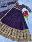 DESIGNER SILK EMBROIDERY SEQUENCE WORK GOWN WITH DUPATTA FESTIVAL WEAR WHOLESALE PRICE ETHNIC GARMENT (17)