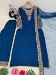 DESIGNER SILK EMBROIDERY SEQUENCE WORK TOP PALAZZO WITH DUPATTA FESTIVAL WEAR WHOLESALE PRICE ETHNIC GARMENT (12)