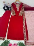 DESIGNER SILK EMBROIDERY SEQUENCE WORK TOP PALAZZO WITH DUPATTA PARTY WEAR WHOLESALE PRICE ETHNIC GARMENT (2)