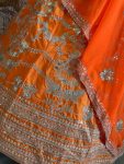 DESIGNER SILK EMBROIDERY SEQUENCE ZARI WORK LEHENGA CHOLI WITH DUPATTA WEDDING WEAR WHOLESALE PRICE ETHNIC GARMENT (2)