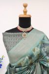 DESIGNER SILK FLORAL AND DIGITAL PRINT WORK SAREE WITH UNSTITCHED BLOUSE PARTY WEAR WHOLESALE PRICE ETHNIC GARMENT (17)