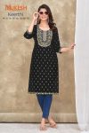 DESIGNER SLUB COTTON EMBROIDERY FOIL PRINT WORK ONLY KURTI CASUAL WEAR WHOLESALE PRICE ETHNIC GARMENT (7)